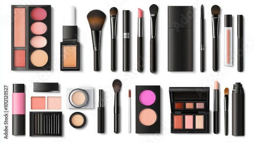 Comprehensive Makeup Set. AI generated illustration.