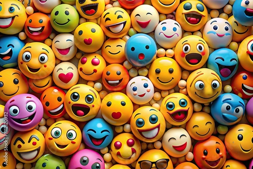 Diverse Collection of Emoji Faces Representing Various Emotions and Expressions for Creative Use