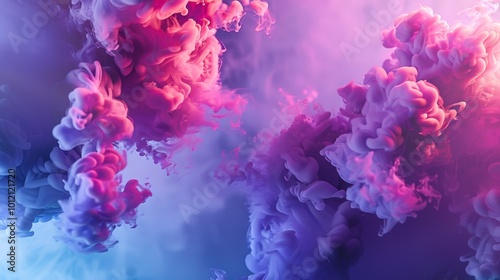 Vibrant Ink Explosion HighResolution Image Capturing Dynamic Pink and Purple Clouds in Water