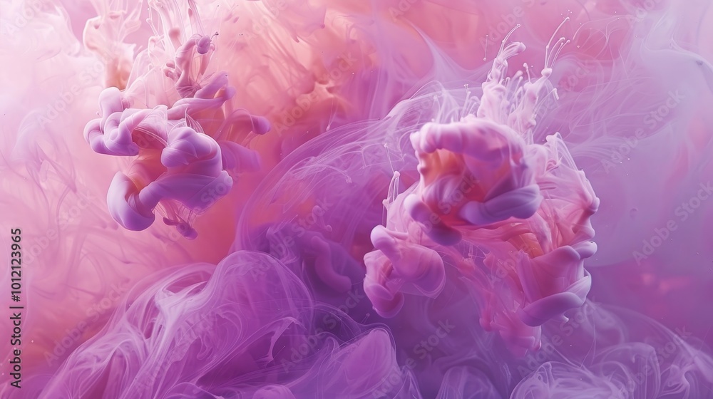 Fototapeta premium Vibrant Pink and Purple Ink Swirls A HighResolution Masterpiece for Artistic Backgrounds