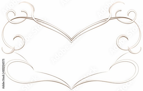 Minimalistic Line Art Outline for Invitation Card: Continuous Line Design with Hearts on Each Side

 photo