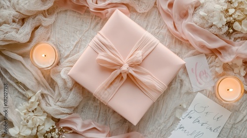 Delicate Gift Wrapped in Blush Hues