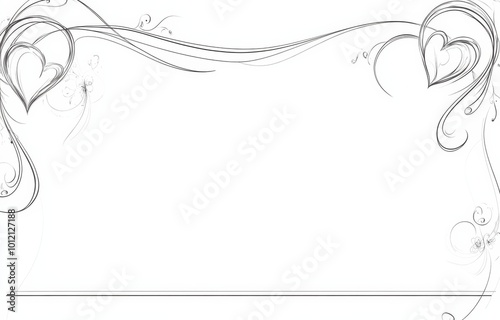 Wallpaper Mural Elegant Line Art Frame for Invitation: Flowing Curves Forming Hearts at Each Corner on White Background

 Torontodigital.ca