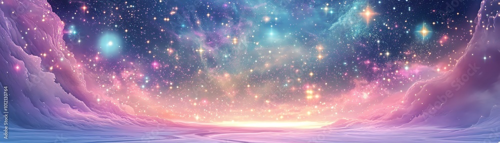 A surreal galaxy with pastel colors and twinkling stars, evoking a dreamy, magical vibe A surreal galaxy with pastel colors and twinkling stars, evoking a dreamy, magical vibe