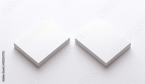 Stack of Blank Business Cards on Grey Background: High-Resolution Mockup Template with White Paper for Text or Photo, Ideal for Professional Presentations

 photo