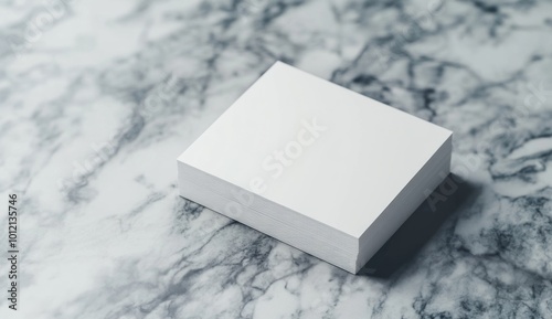 Stack of Blank Business Cards on Grey Background: High-Resolution Mockup Template with White Paper for Text or Photo, Ideal for Professional Presentations

 photo