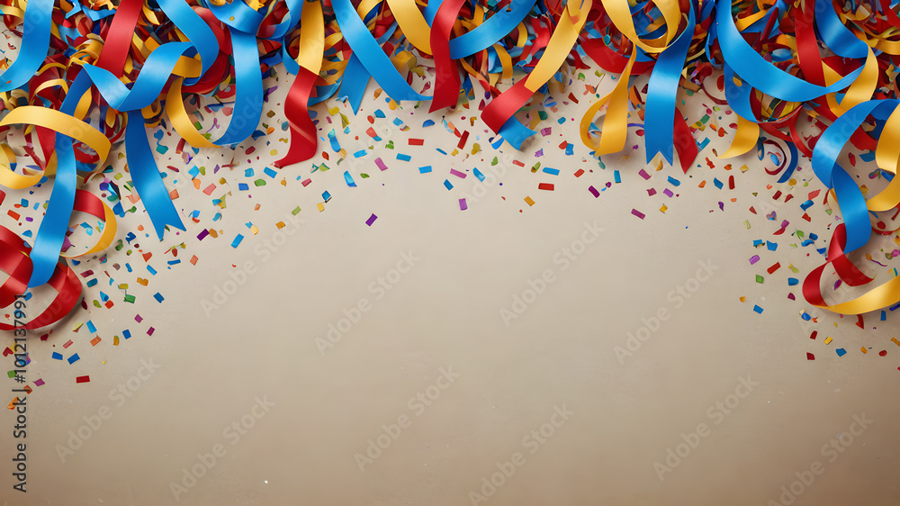 Fototapeta premium Decorative colorful party, birthday celebration, festival and fair decoration. .AI generated image, ai
