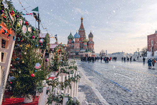 Christmas and New Year's decoration in the center of Moscow on Red Square