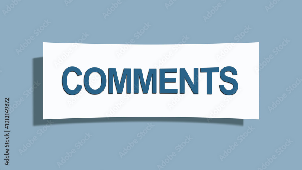 Comments. A card isolated on blue background. Comments. A card isolated on blue background.