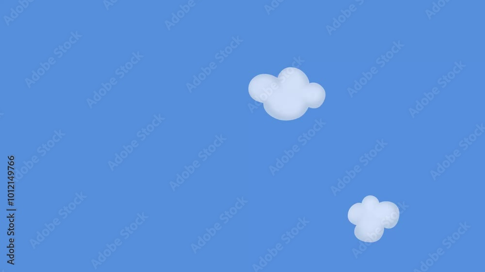 Looped 2D animated white clouds on blue sky Looped 2D animated white clouds on blue sky