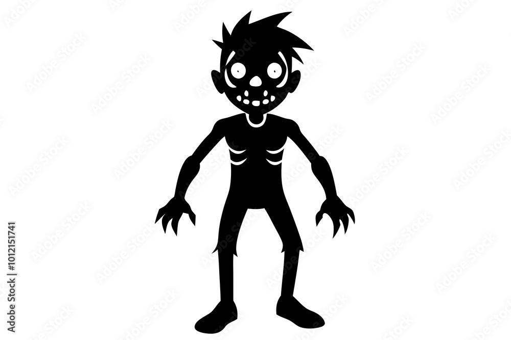 Zombie character illustration. Vector cartoon isolated on white background Zombie character illustration. Vector cartoon isolated on white background