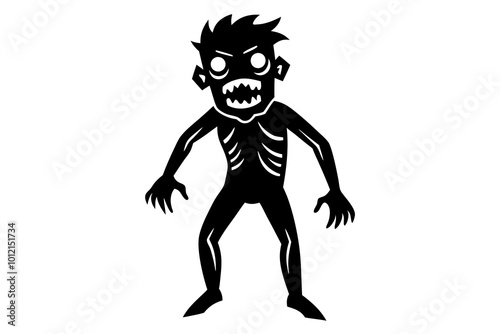 Zombie character illustration. Vector cartoon isolated on white background