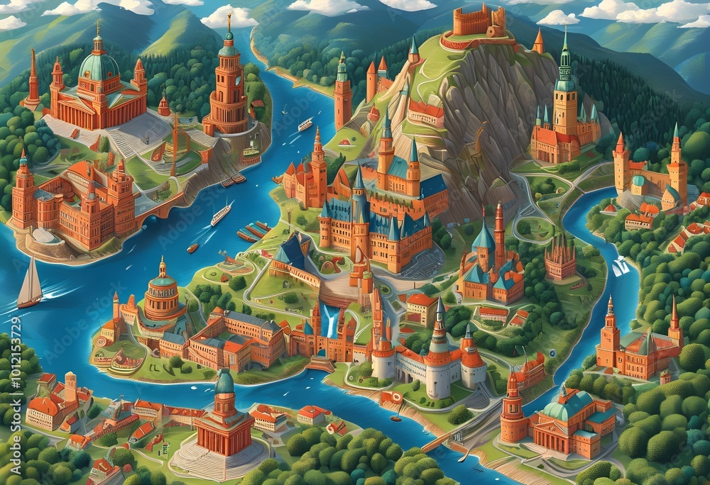 Naklejka premium landmarks