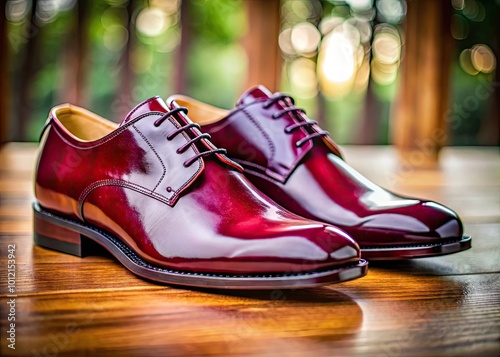 Elegant Burgundy Dress Shoes Perfect for Formal Events, Weddings, and Business Occasions photo