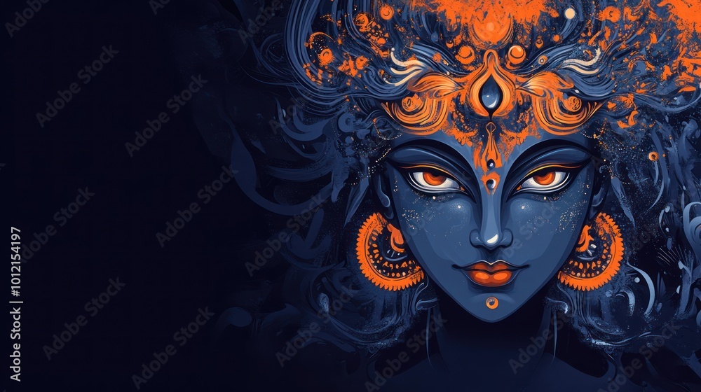 A stylized depiction of a divine figure with intricate details and vibrant colors. A stylized depiction of a divine figure with intricate details and vibrant colors.