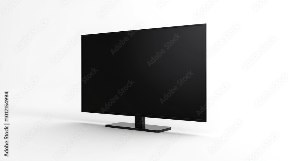 A sleek, modern television set displayed on a minimalist background. A sleek, modern television set displayed on a minimalist background.