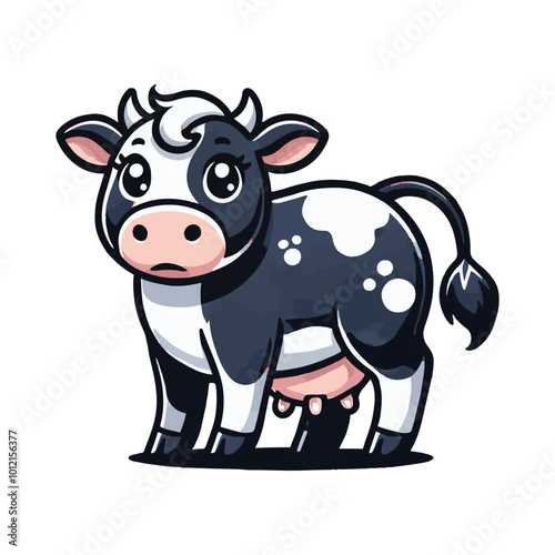 Cartoon Cow Standing vector