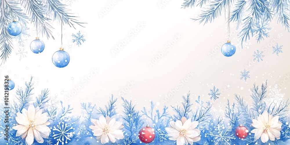 © Todd's Studio - Beautiful New Year banner for stock photos, snowfall on a white background, watercolor paints, hand-drawn winter landscape. © Todd's Studio - Beautiful New Year banner for stock photos, snowfall on a white background, watercolor paints, hand-drawn winter landscape.