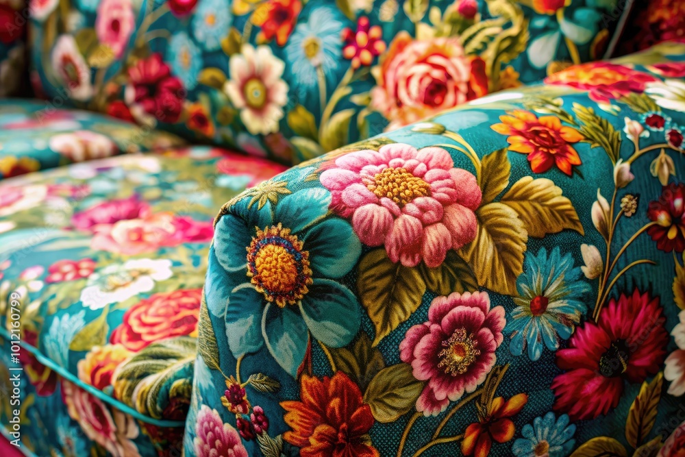 Elegant Floral Upholstery Fabric for Sofas Showcasing Vibrant Colors and Intricate Pattern Design Elegant Floral Upholstery Fabric for Sofas Showcasing Vibrant Colors and Intricate Pattern Design