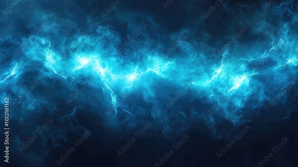 Fototapeta premium Realistic Thunder Light and Smoke Cloud Frame -- AI Generated