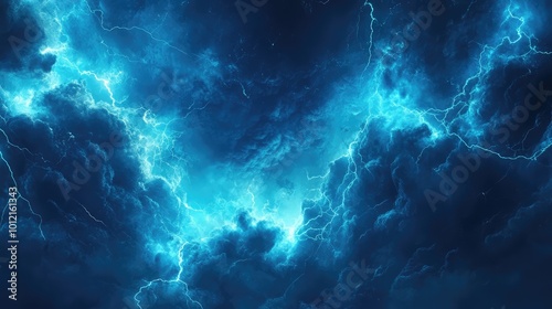 Realistic Thunder Light and Smoke Cloud Frame -- AI Generated