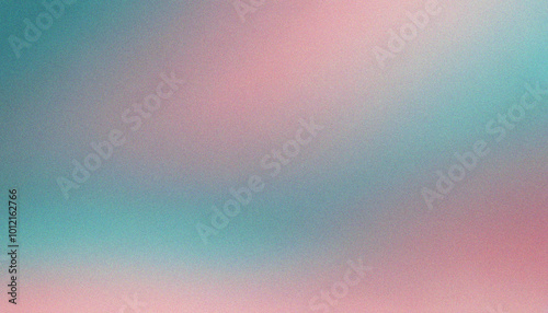 Dusty Rose, Teal Blue color gradient abstract poster header cover design. Smooth wave texture with dynamic grainy gradient effects