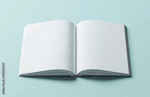 Blank White Magazine Mockup on Gray Background: A4 Format Template Ready for Custom Images or Illustrations in 3D Rendering