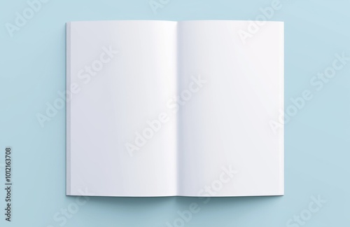 Blank White Magazine Mockup on Gray Background: A4 Format Template Ready for Custom Images or Illustrations in 3D Rendering