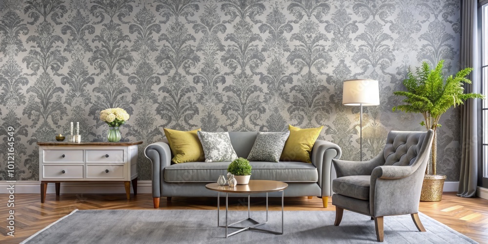 Fototapeta premium Elegant Gray Wallpaper with Subtle Texture Perfect for Modern Interiors and Design Projects