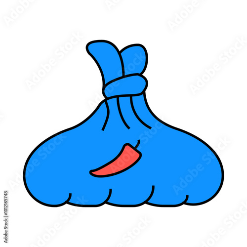 spicy khinkal meal line icon vector. spicy khinkal meal sign. isolated symbol illustration photo