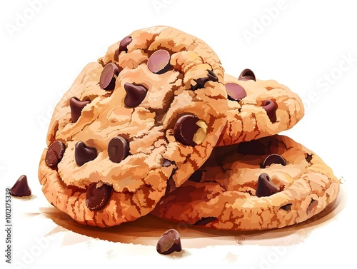 Cookies with chocolate chips clipart