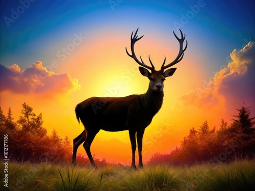 Elegant Symbolic Deer Silhouette Representing Nature, Freedom, and Wilderness in Artistic Design