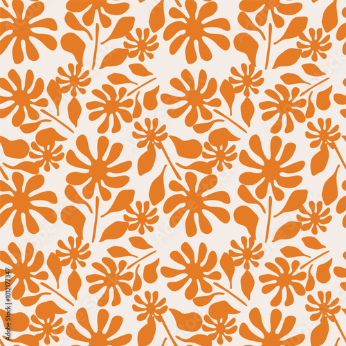 White background vector seamless pattern with delicate flowers for textile and fabric print and other uses.