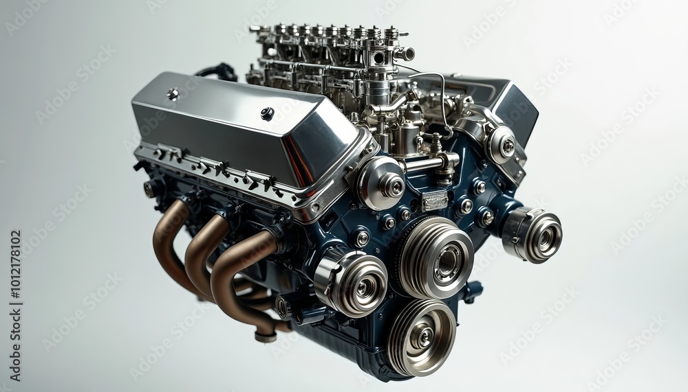 Powerful car engine isolated on white background Powerful car engine isolated on white background
