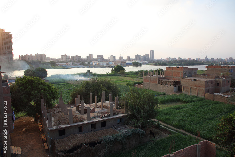 Obraz premium The Nile bank before sunset