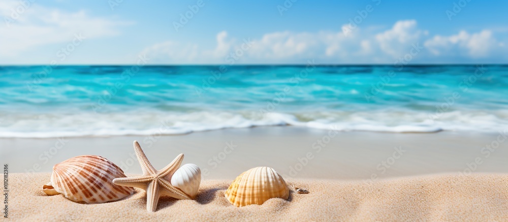Seashells and Starfish on a Sunny Beach Seashells and Starfish on a Sunny Beach