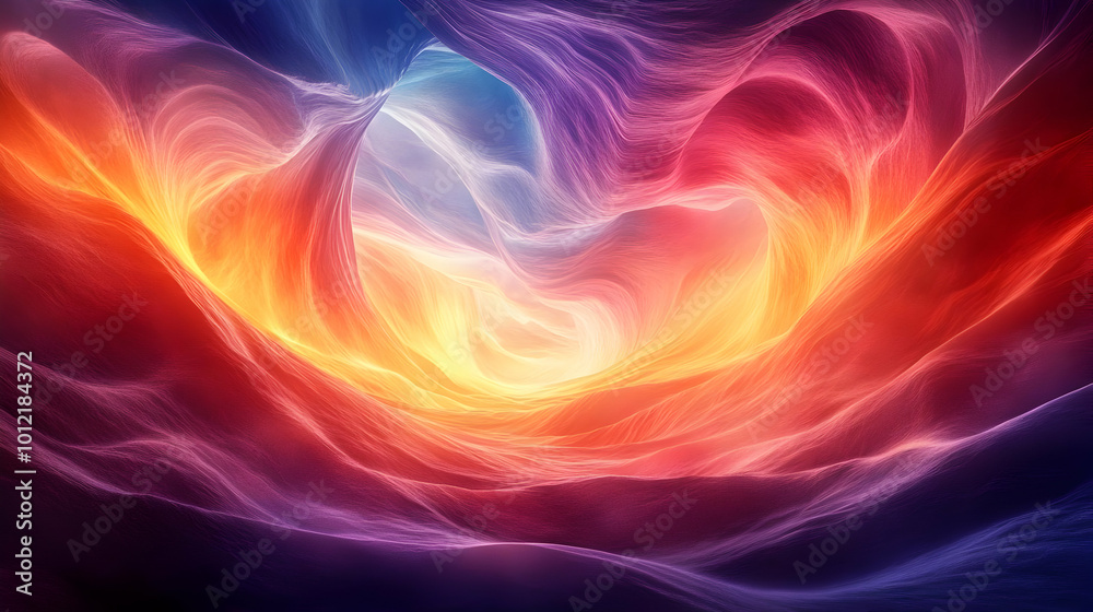 Fototapeta premium Abstract 3D Background with Wavy Lines in Vibrant Colors