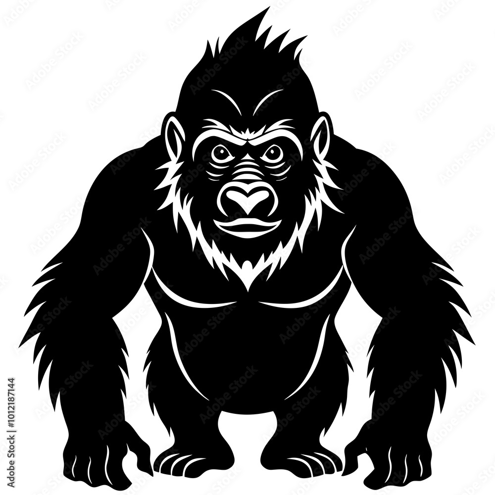 Fototapeta premium Gorilla Powerful Wildlife Illustrations and Photos for Creative Projects