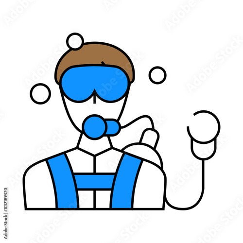 diver worker line icon vector. diver worker sign. isolated symbol illustration