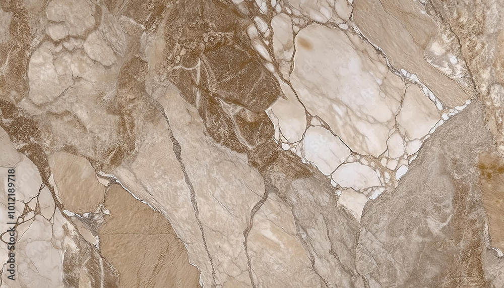 Naklejka premium Beige Cracked Marble rock, stone, marble texture, wallpaper, background.