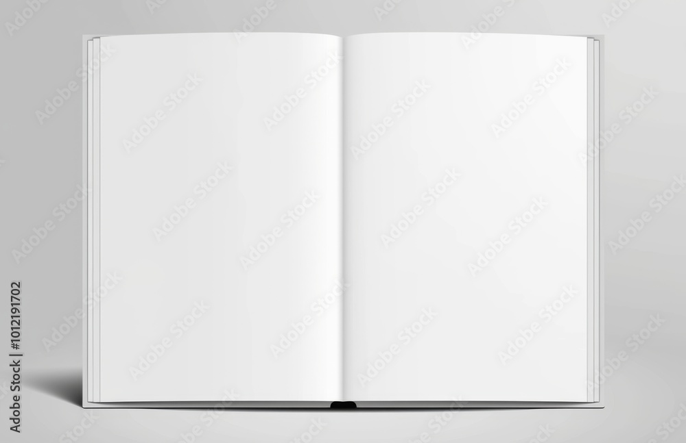 Realistic White Book Mockup on a Gray Background, Featuring a Blank Magazine Cover Template Realistic White Book Mockup on a Gray Background, Featuring a Blank Magazine Cover Template