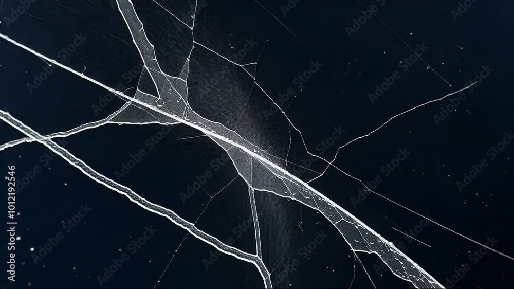 cracked glass timelapse overlay video
