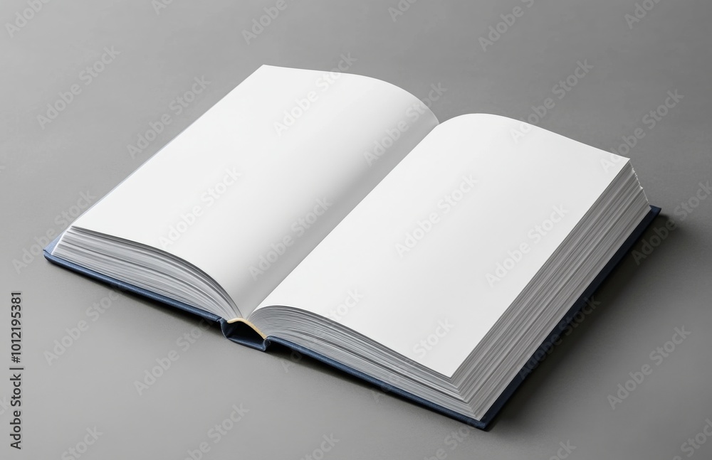 White Book Mockup on Gray Background Featuring Blank Magazine Cover Template with Space White Book Mockup on Gray Background Featuring Blank Magazine Cover Template with Space