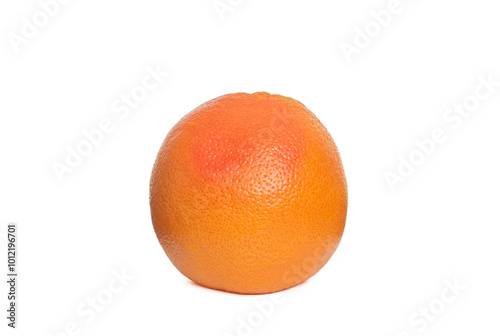 Ripe grapefruit isolated over white background. Copy space. Close up view