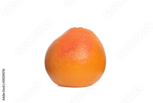 Ripe grapefruit isolated over white background. Copy space. Close up view