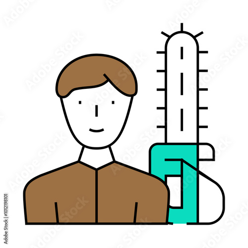 lumberjack worker line icon vector. lumberjack worker sign. isolated symbol illustration