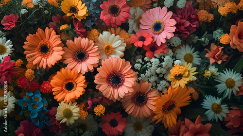 Colorful Flower Bouquet - Close-up of Blooming Flowers