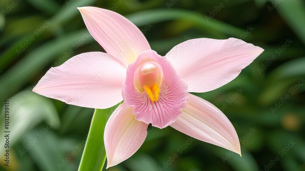 Enchanting Pink Orchid in Bloom with Star-Shaped Petals and Delicate Green Background, Ultra-Realistic Macro Photography Enchanting Pink Orchid in Bloom with Star-Shaped Petals and Delicate Green Background, Ultra-Realistic Macro Photography