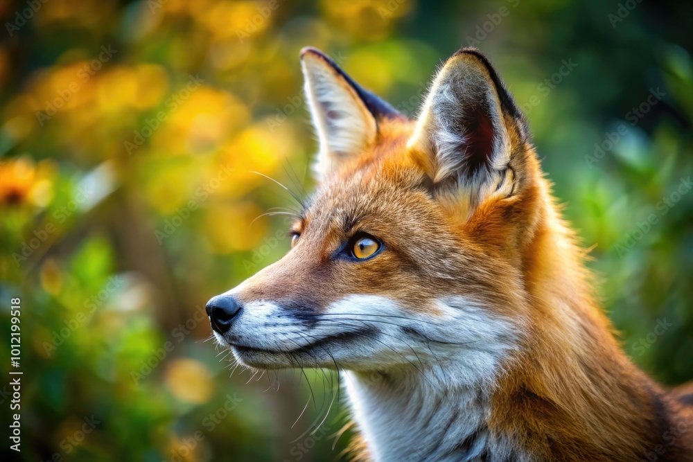 Enigmatic Side Profile of a Fox Face Showcasing Both Eyes in a Natural Setting with Vibrant Details Enigmatic Side Profile of a Fox Face Showcasing Both Eyes in a Natural Setting with Vibrant Details
