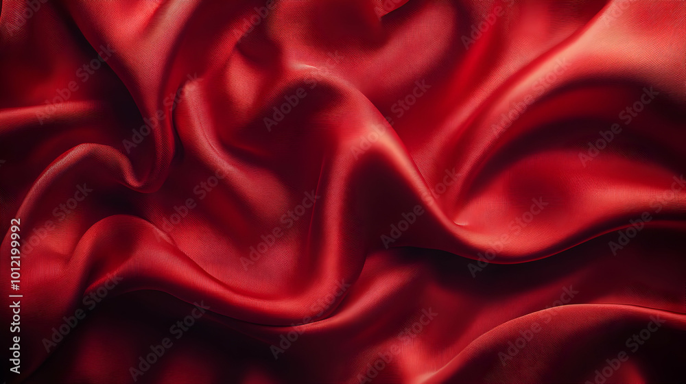Obraz premium Red Fabric Background with Dramatic Drapes